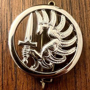 French Paratrooper TAP Pin Metal Silver Sword Parachutist Beret Badge Boussemart
